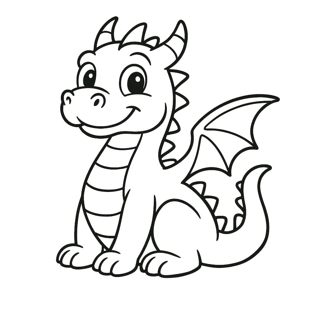 Dragon to Color - Kids Drawing