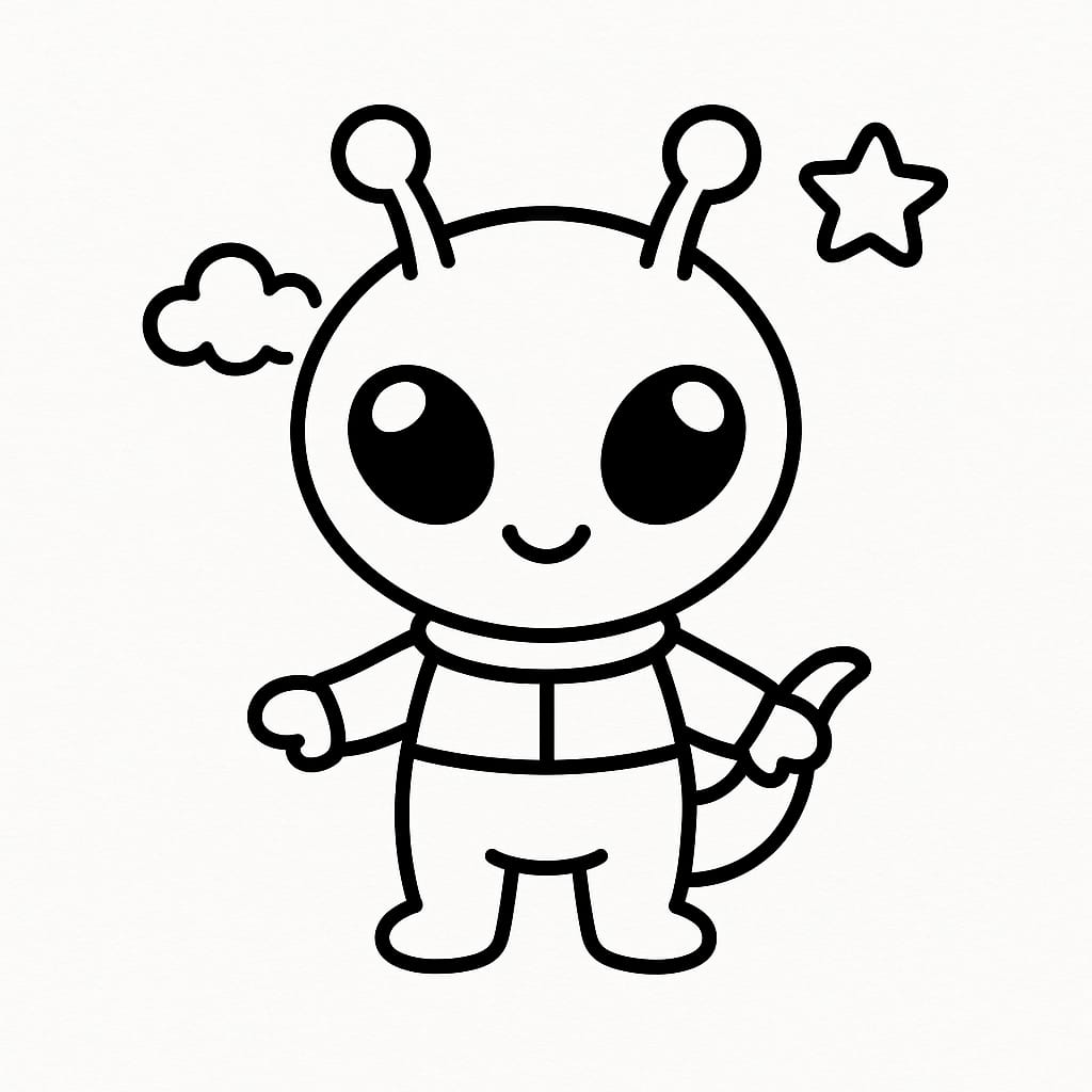 Alien Coloring Page - Free Printable