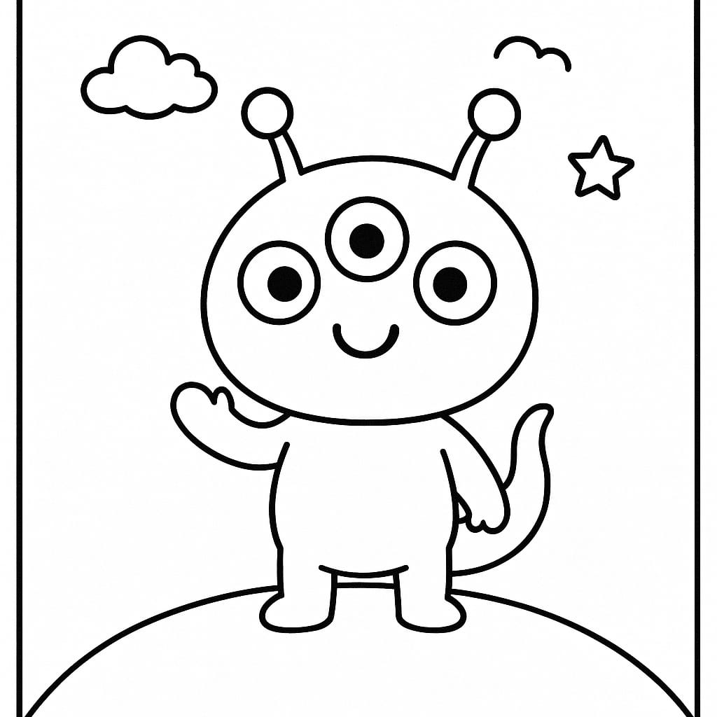 Alien Coloring Page - Free Printable