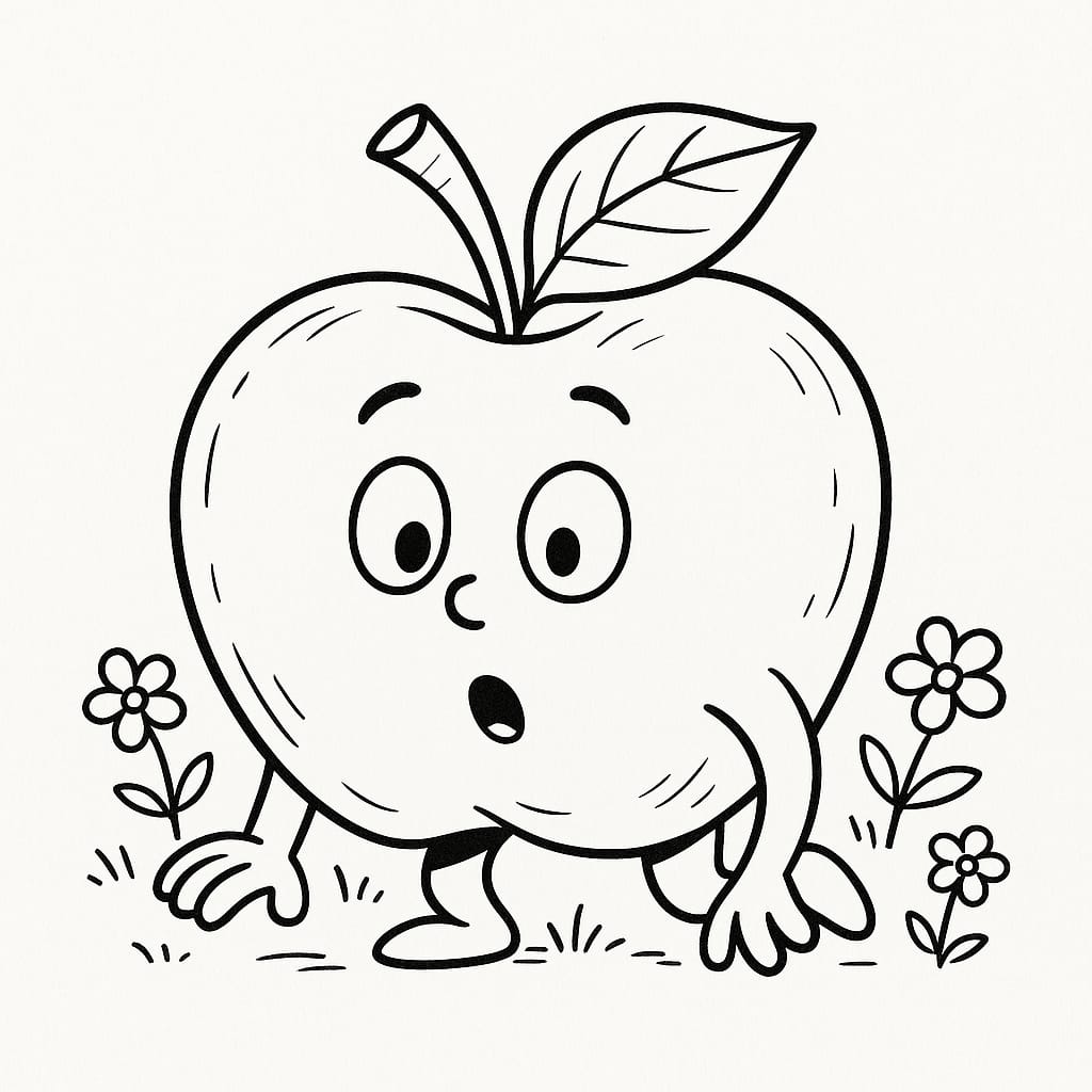 Apple Coloring Page - Free Printable