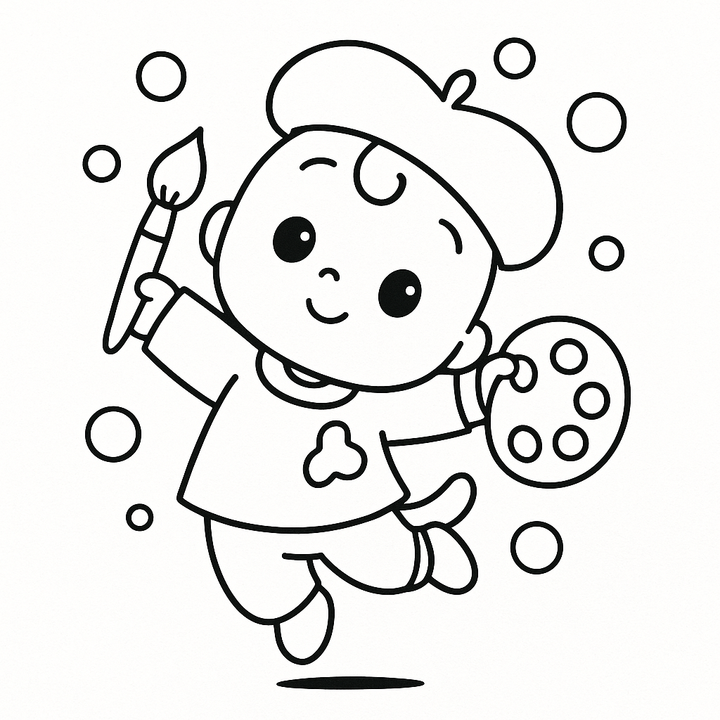 Artist Coloring Page - Free Printable