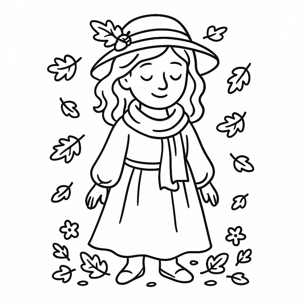 Autumn Coloring Page - Free Printable