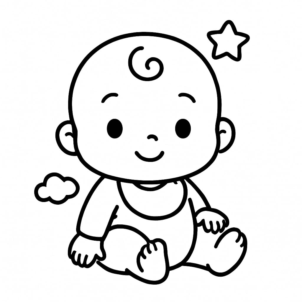 Baby Coloring Page - Free Printable