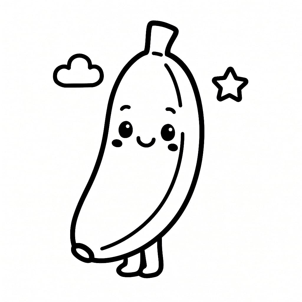 Banana Coloring Page - Free Printable