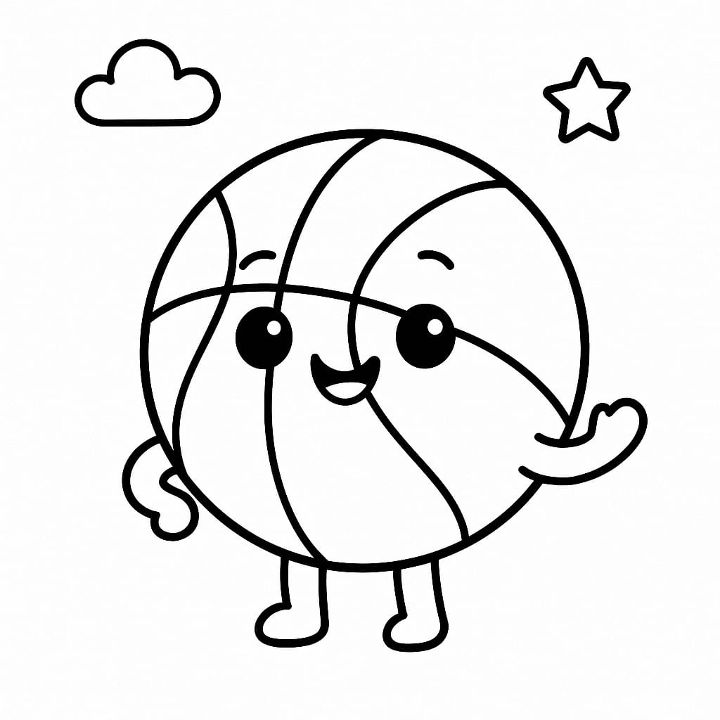 Basketball Coloring Page - Free Printable