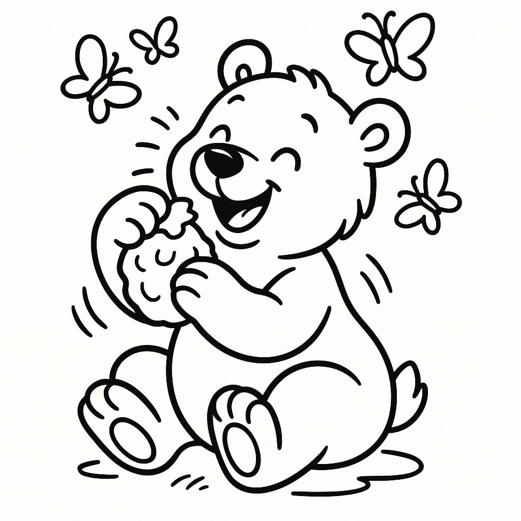 Bear Coloring Page - Free Printable