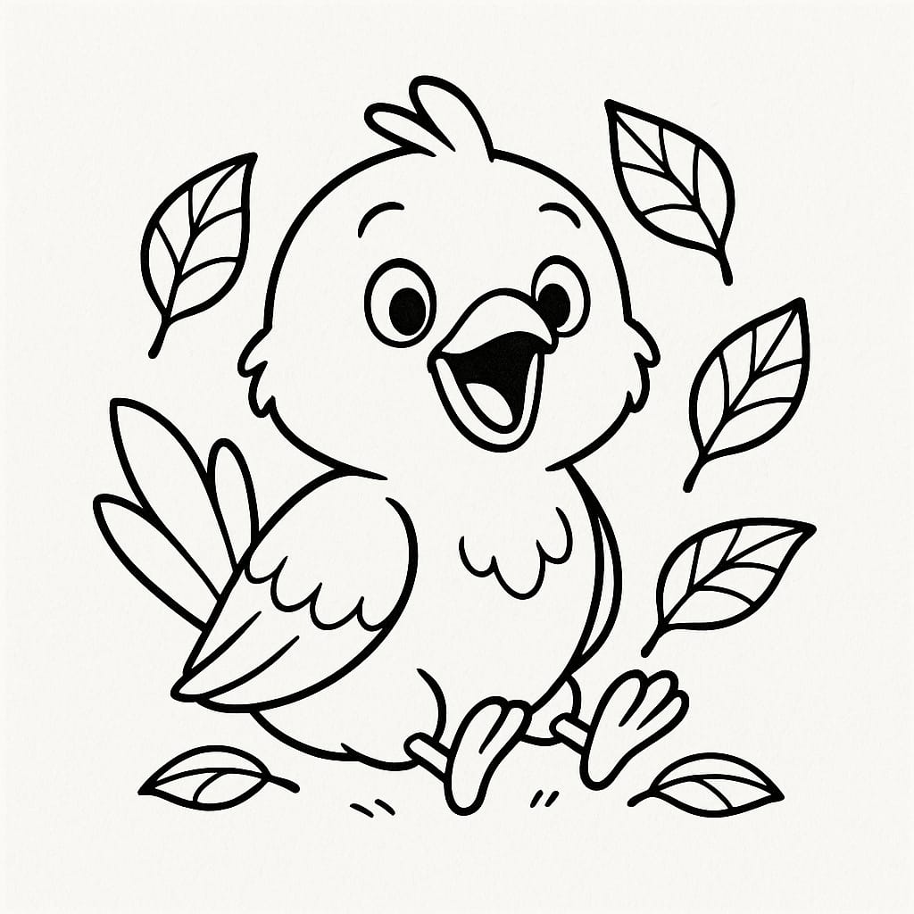 Birds Coloring Page - Free Printable