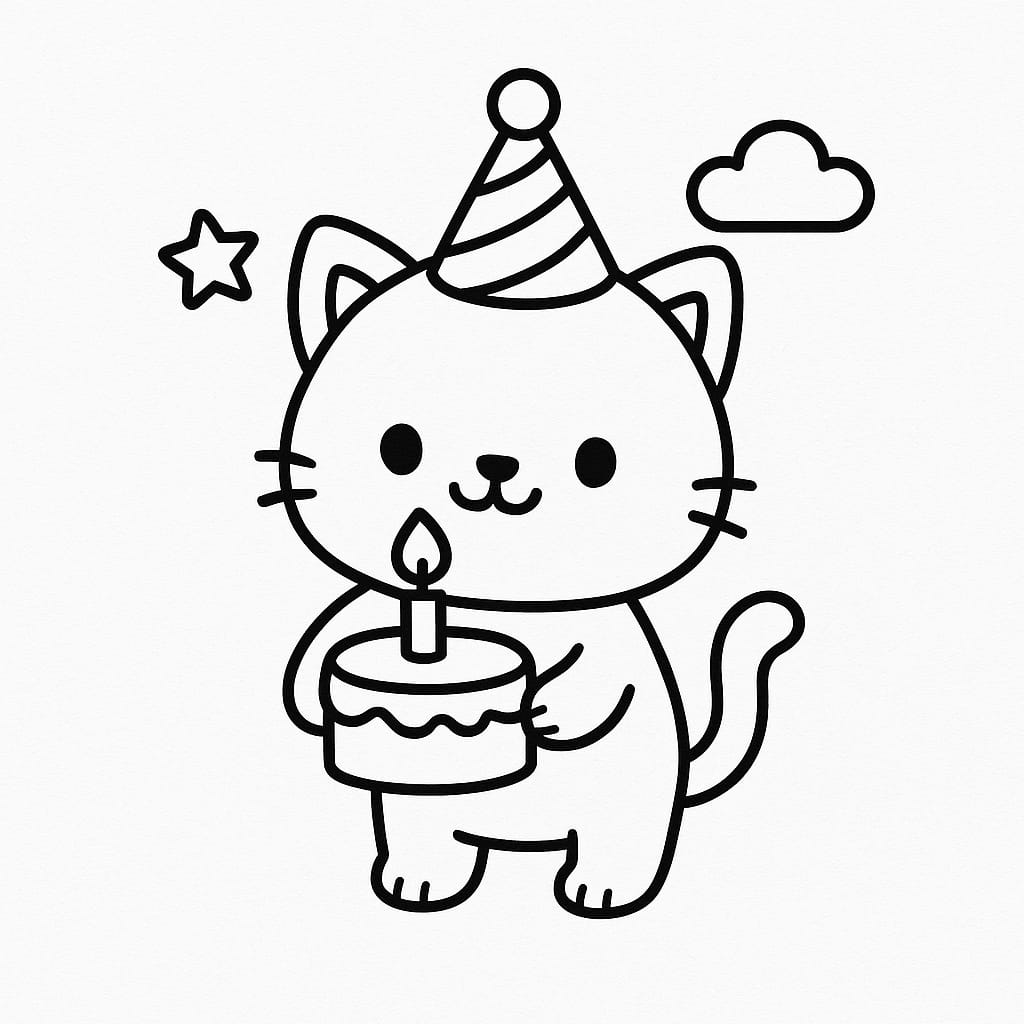 Birthday Coloring Page - Free Printable