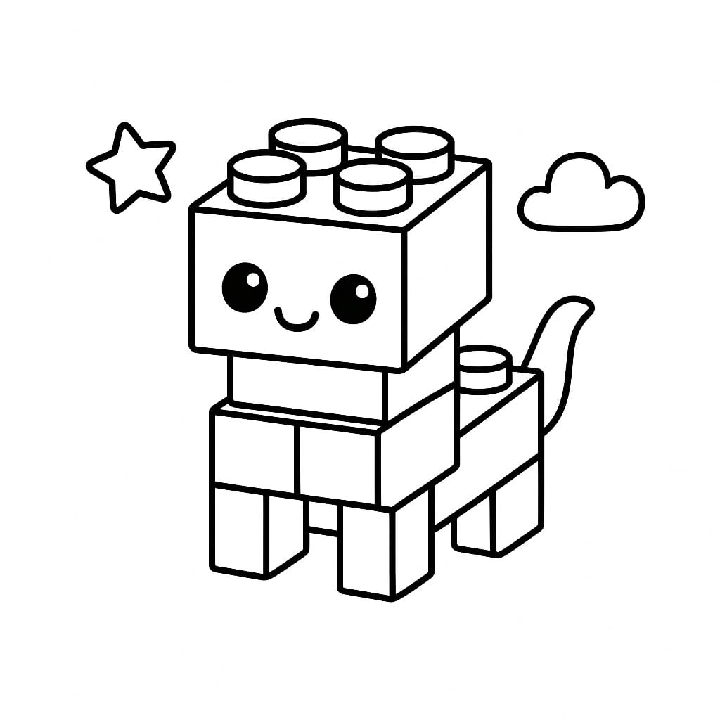 Building Blocks Coloring Page - Free Printable