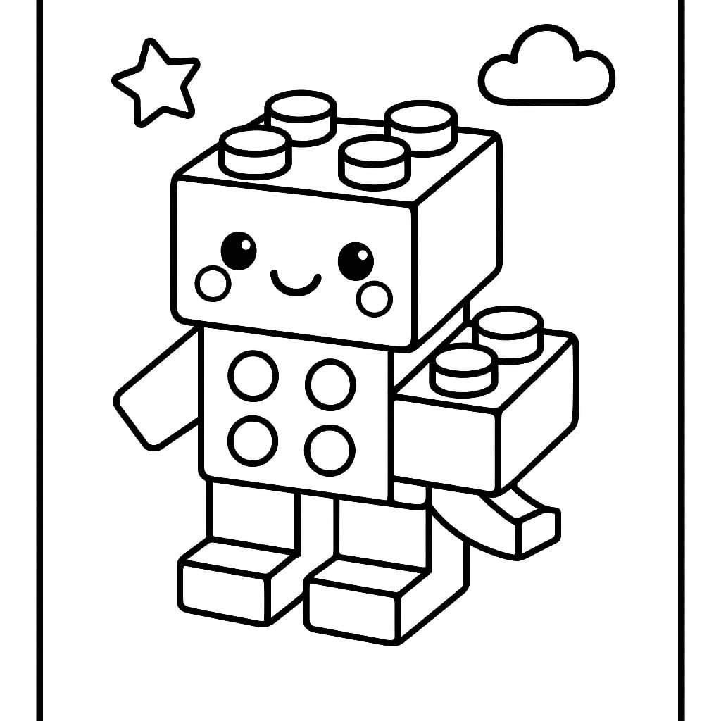 Building Blocks Coloring Page - Free Printable