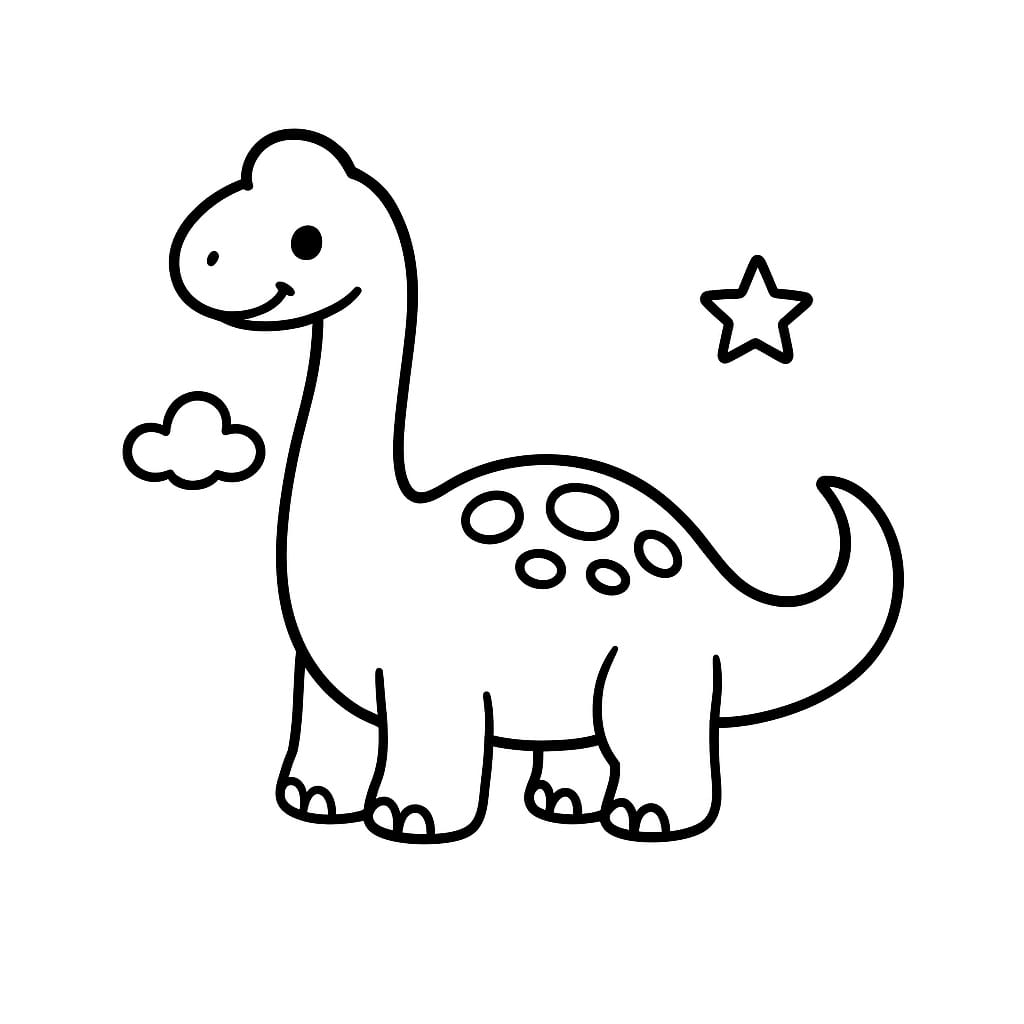 Brachiosaurus Coloring Page - Free Printable