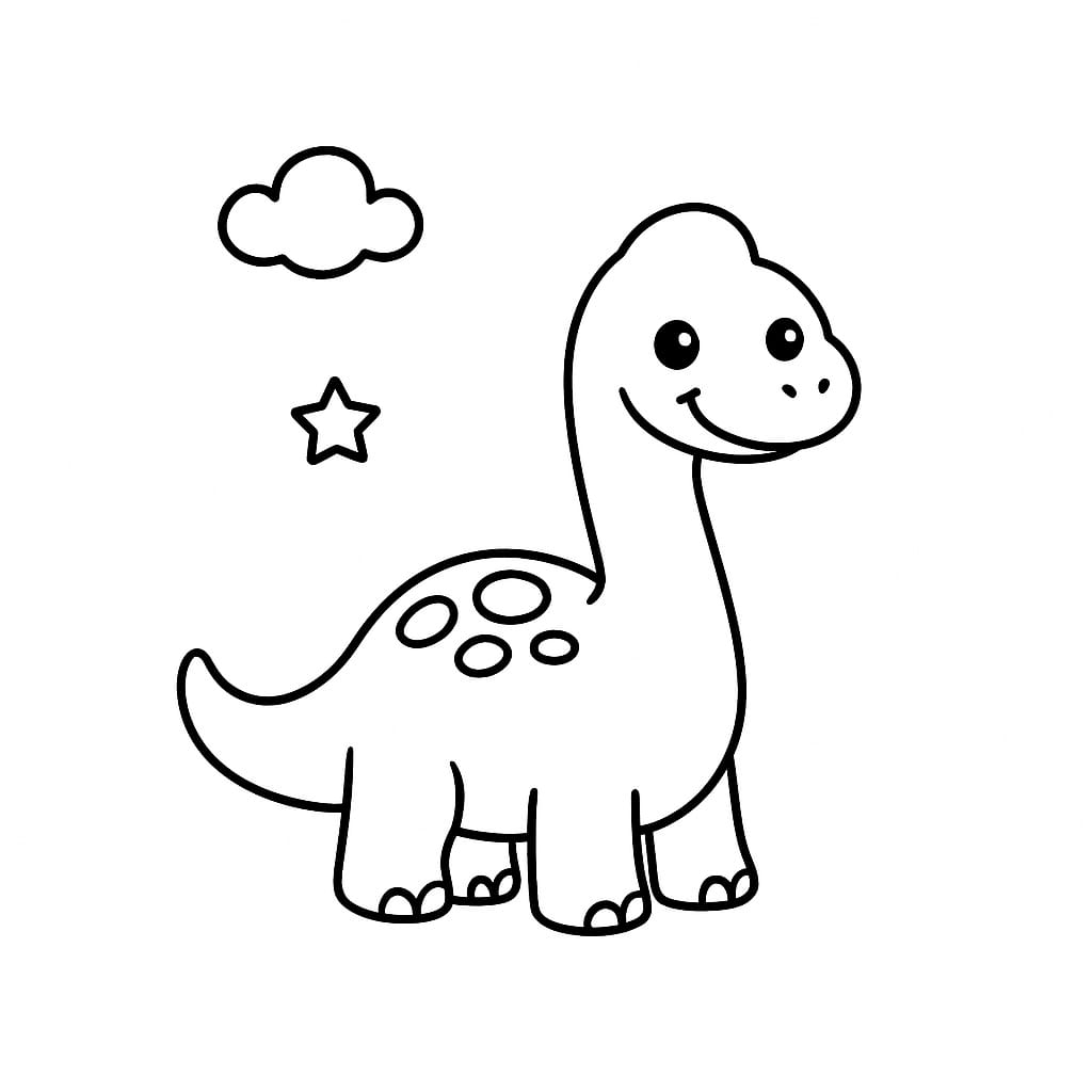 Brachiosaurus Coloring Page - Free Printable