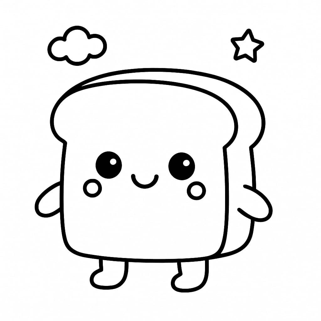 Bread Coloring Page - Free Printable