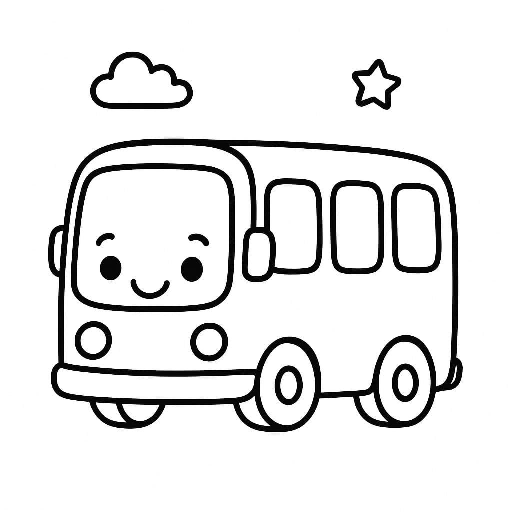 Bus Coloring Page - Free Printable