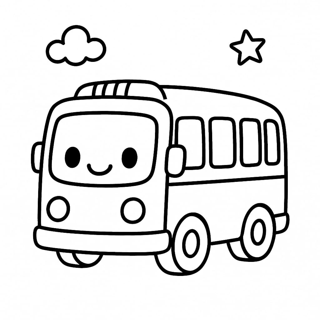 Bus Coloring Page - Free Printable
