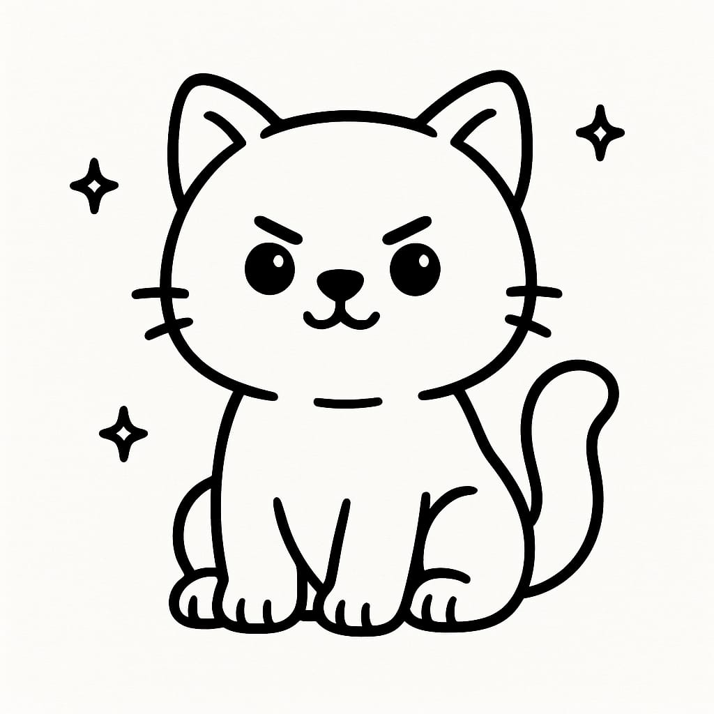 Cat Coloring Page - Free Printable
