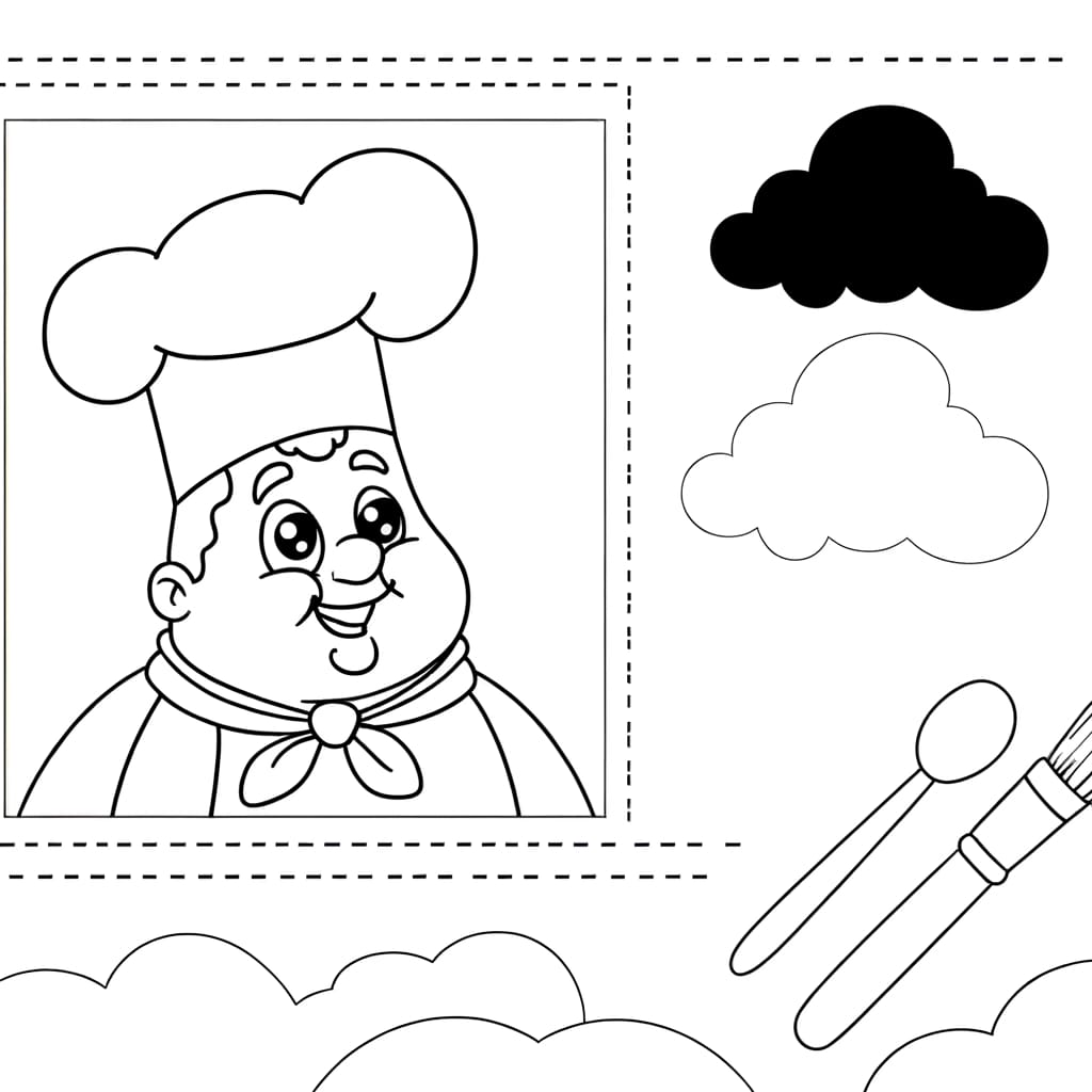 Chef Coloring Page - Free Printable