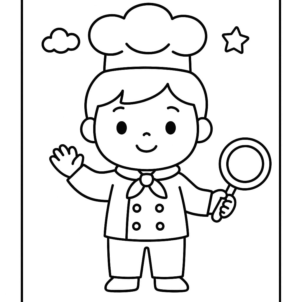 Chef Coloring Page - Free Printable