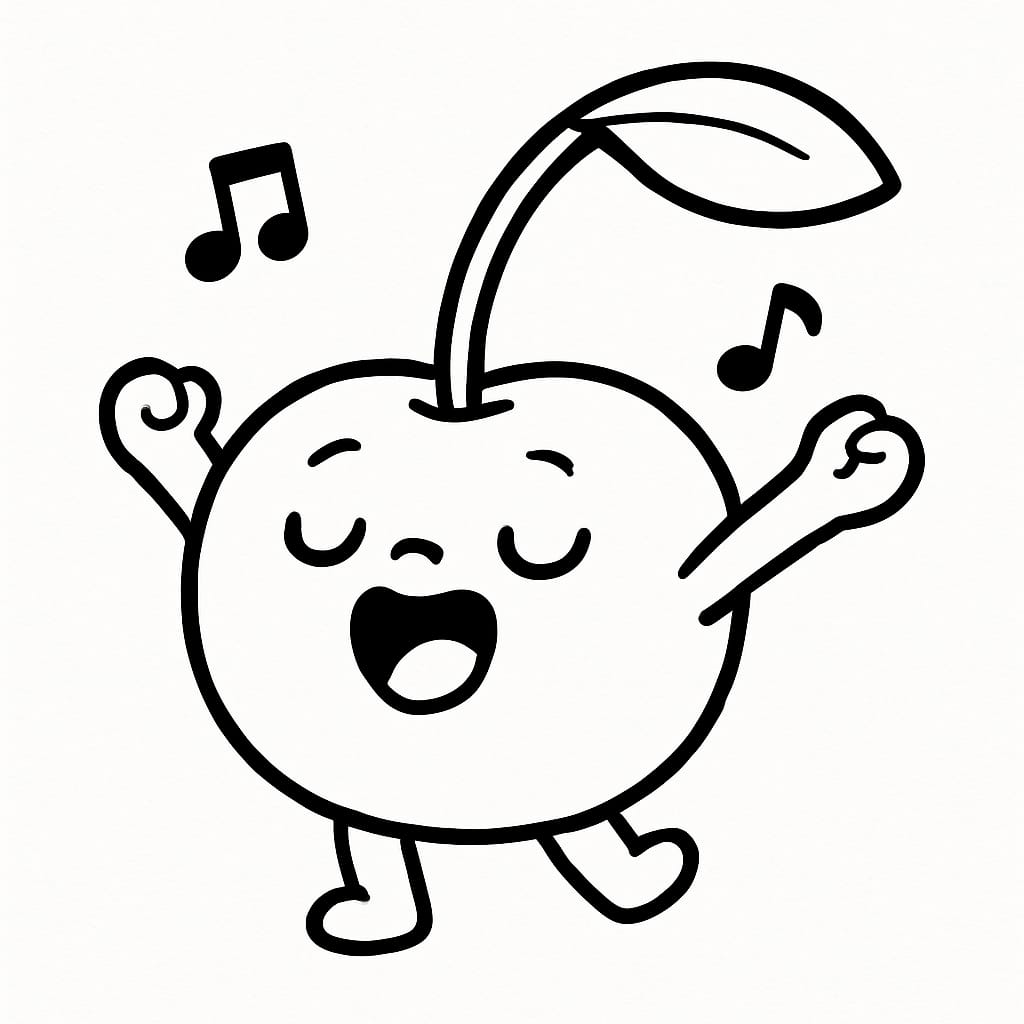 Cherry Coloring Page - Free Printable