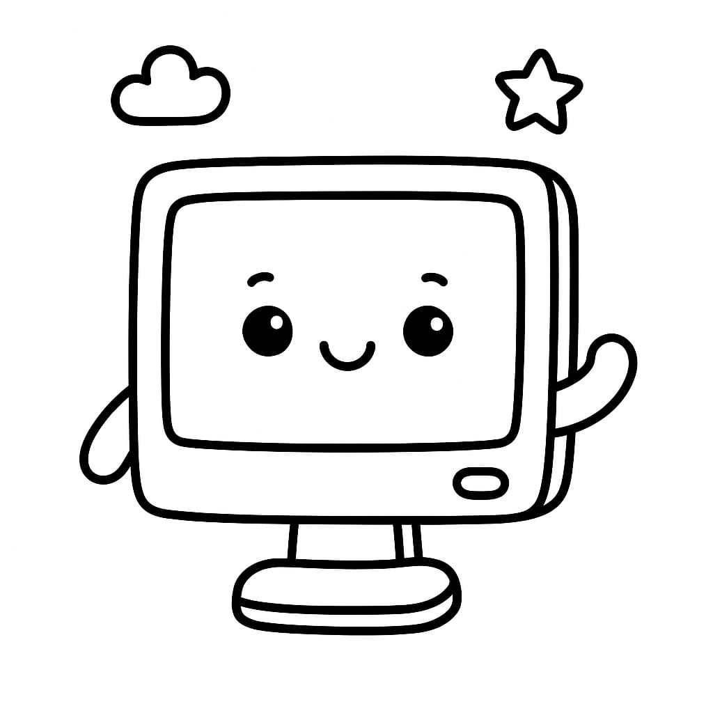Computer Coloring Page - Free Printable