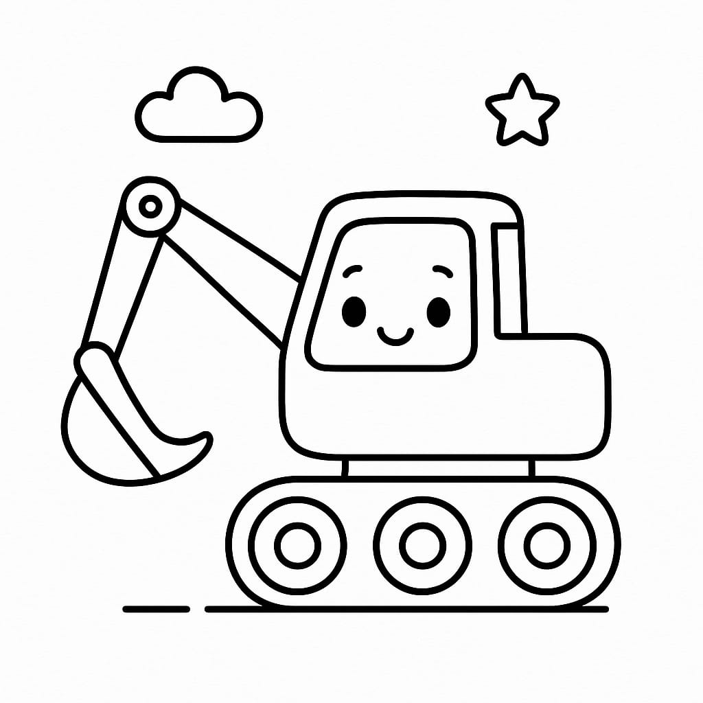 Construction Vehicles Coloring Page - Free Printable