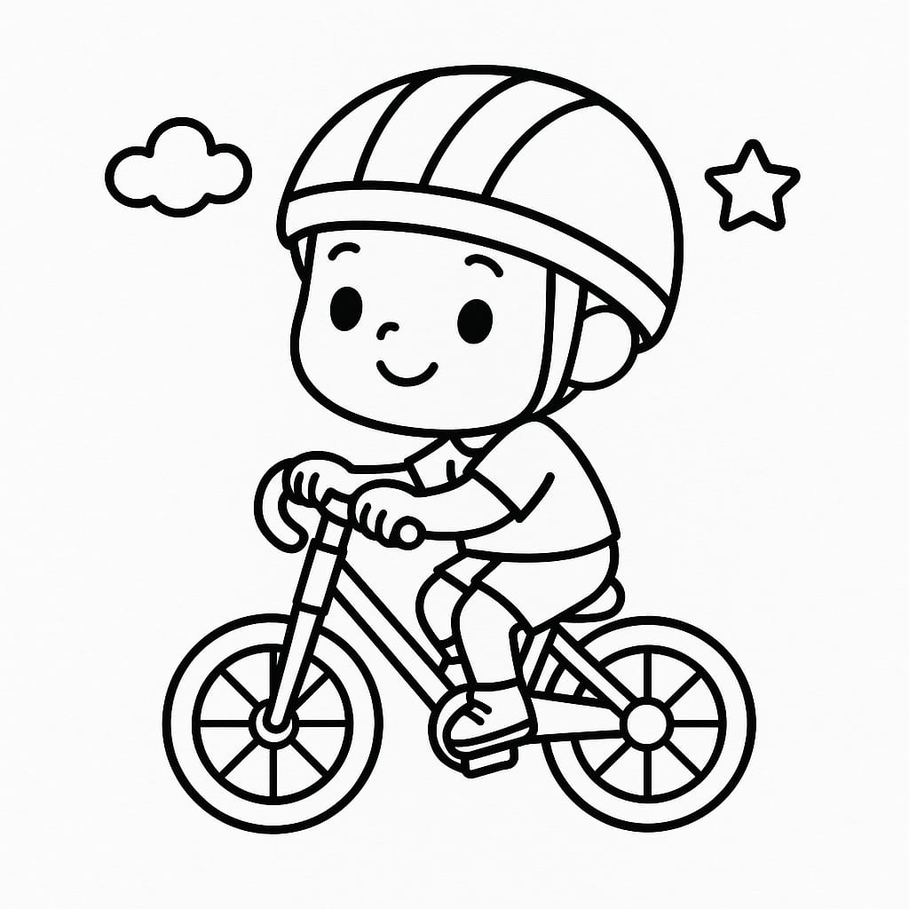 Cycling Coloring Page - Free Printable