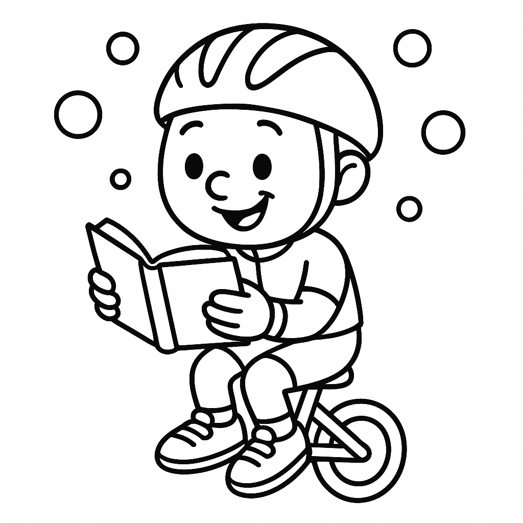 Cycling Coloring Page - Free Printable