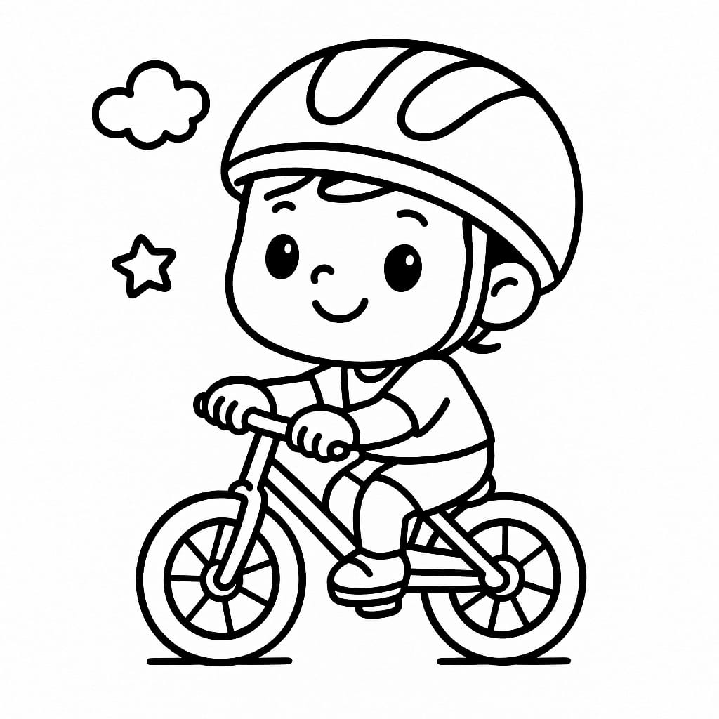 Cycling Coloring Page - Free Printable