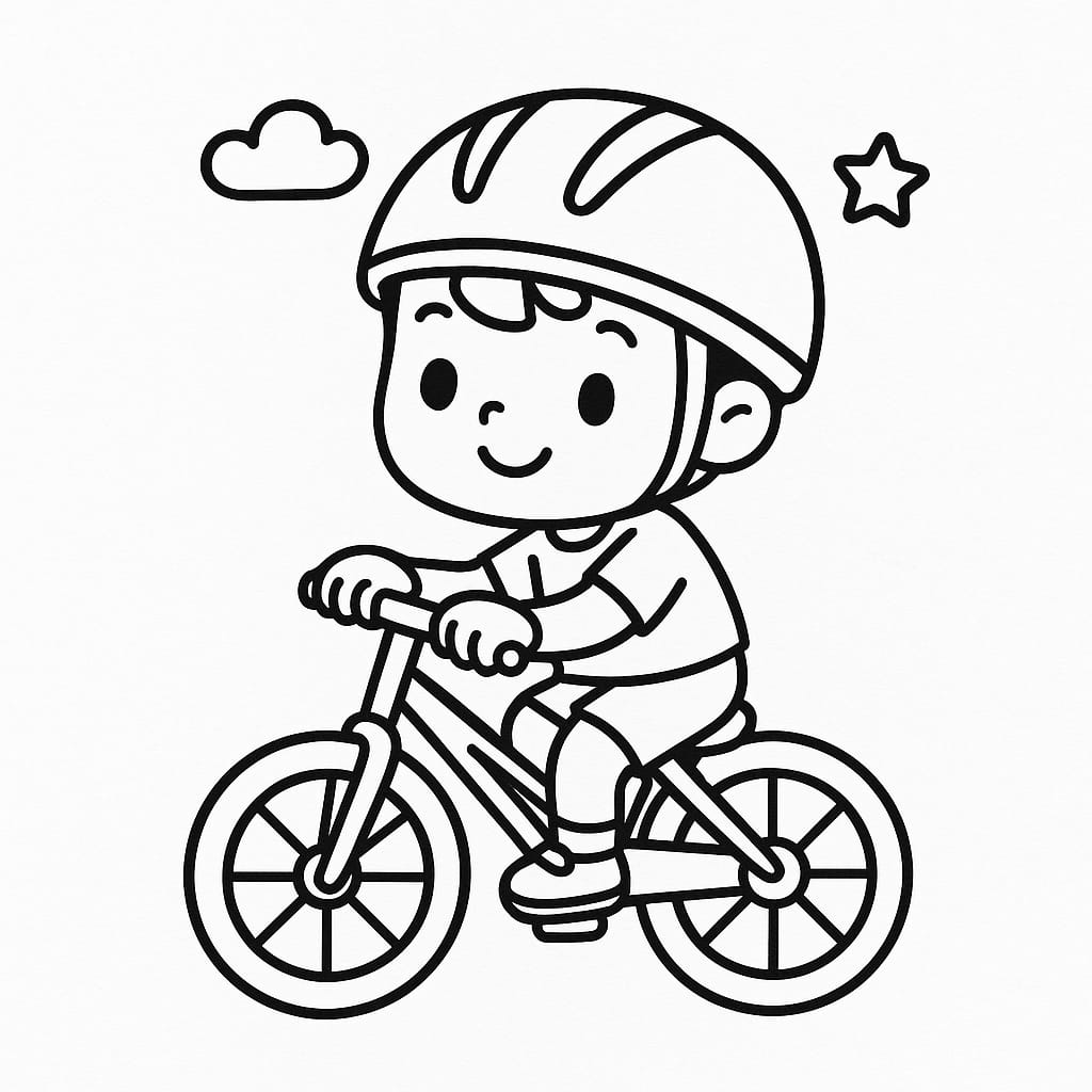 Cycling Coloring Page - Free Printable