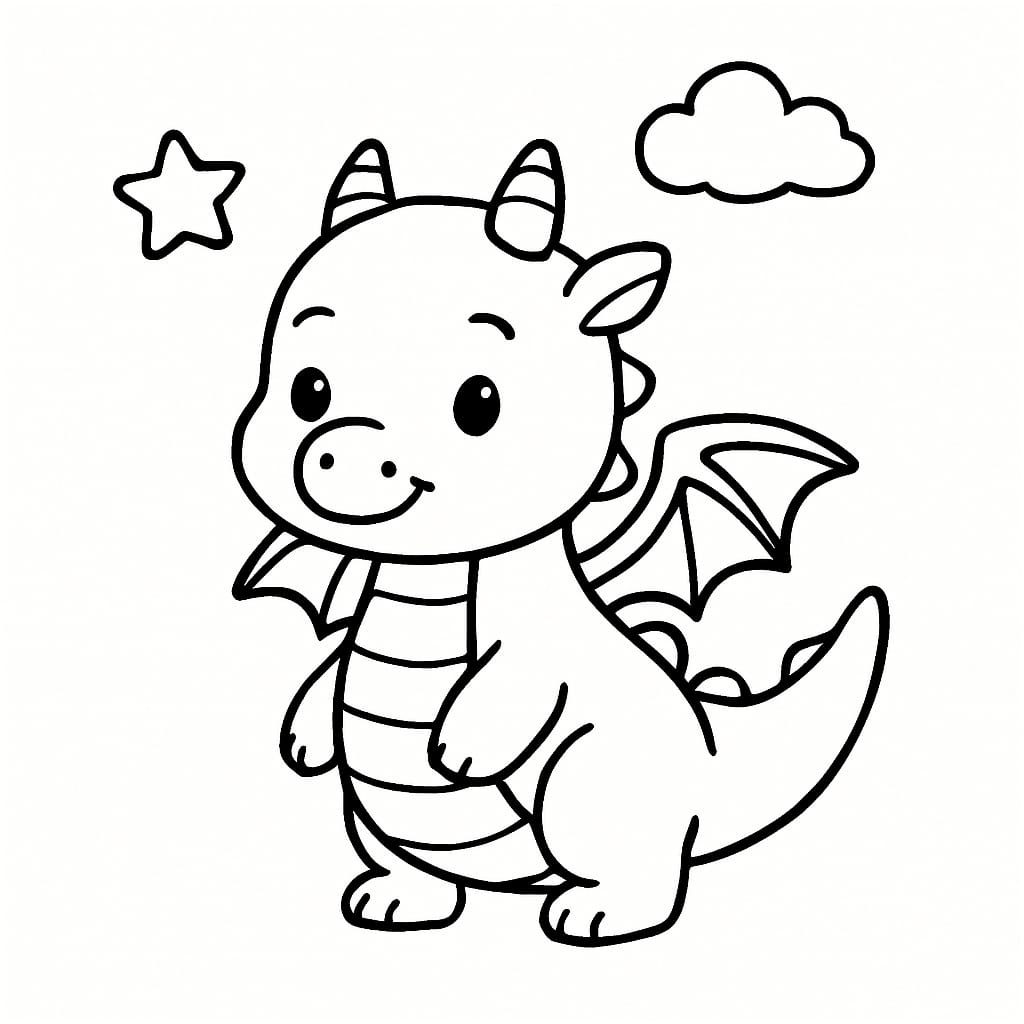 Dragon Coloring Page - Free Printable