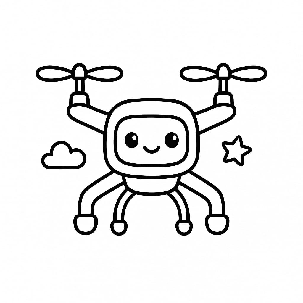 Drone Coloring Page - Free Printable