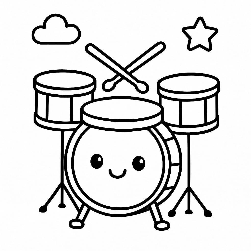 Dibujo de Batería para Colorear