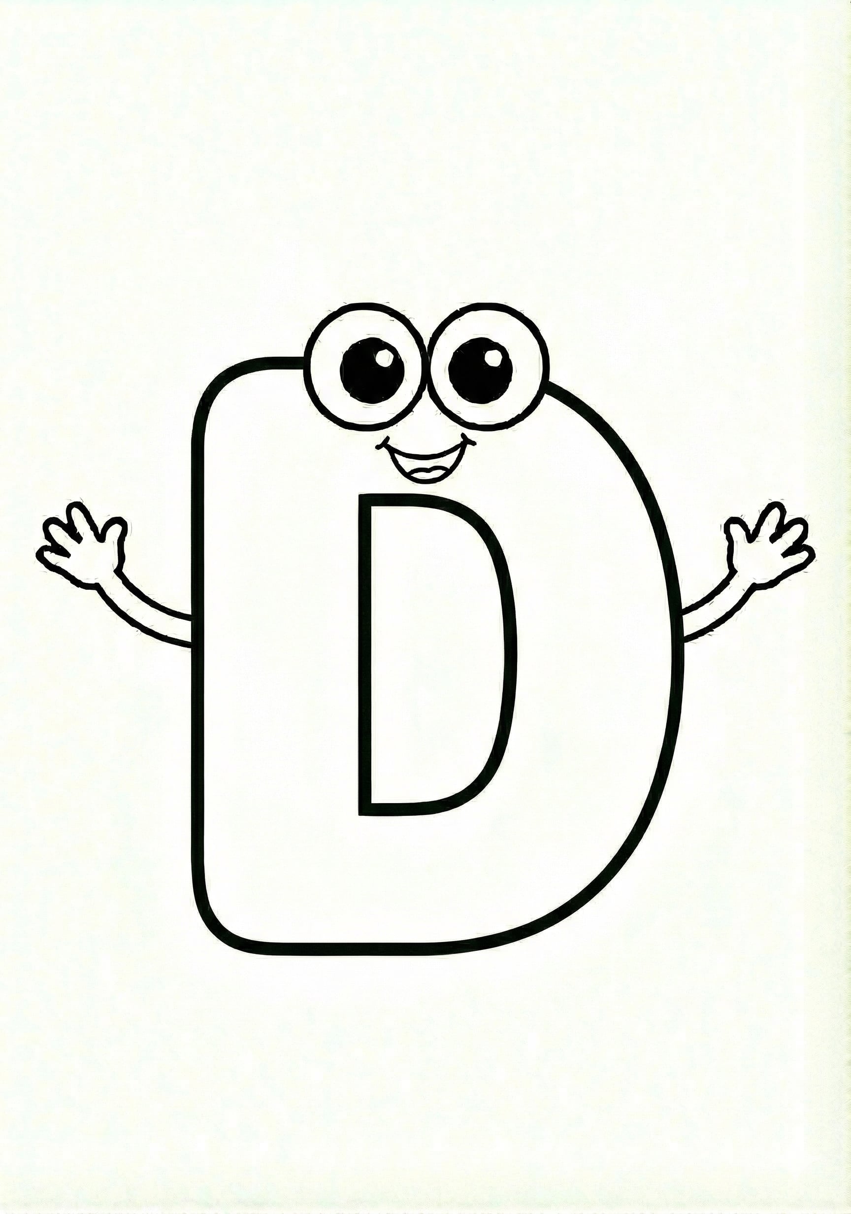 Letter D to Color - Fun Kids Drawing