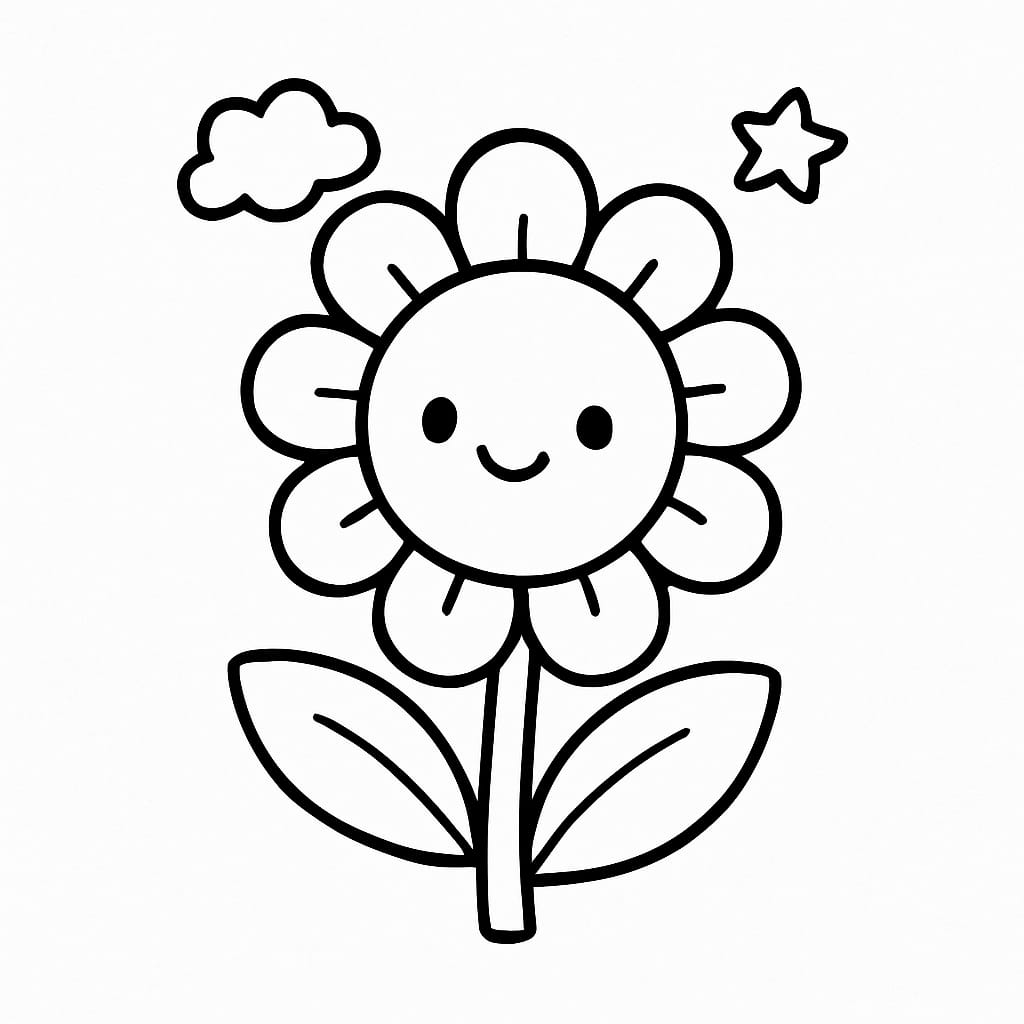 Flower Coloring Page - Free Printable