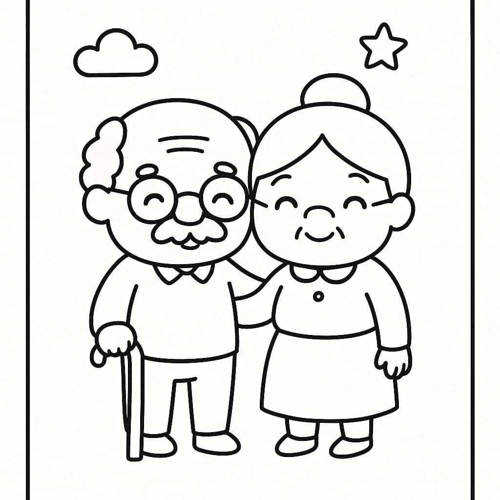 Grandparents Coloring Page - Free Printable