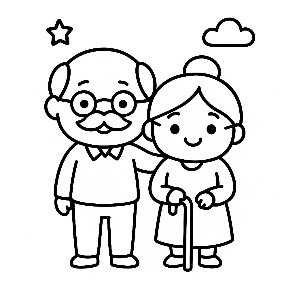 Grandparents Coloring Page - Free Printable
