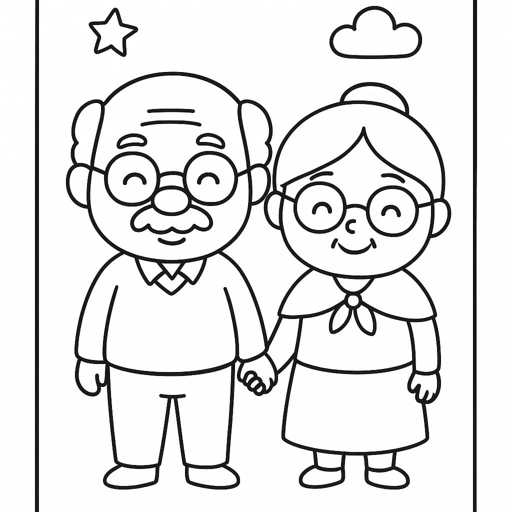 Grandparents Coloring Page - Free Printable
