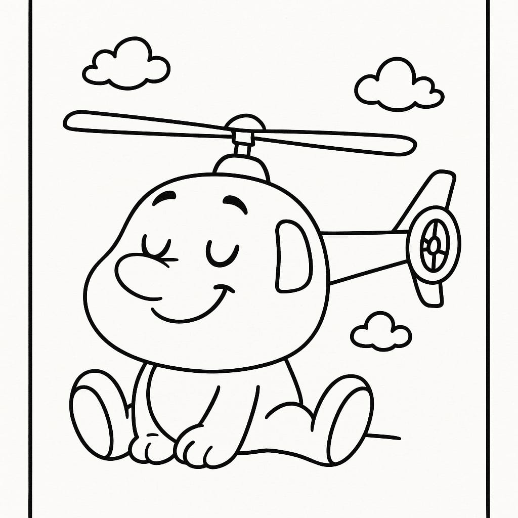 Helicopter Coloring Page - Free Printable