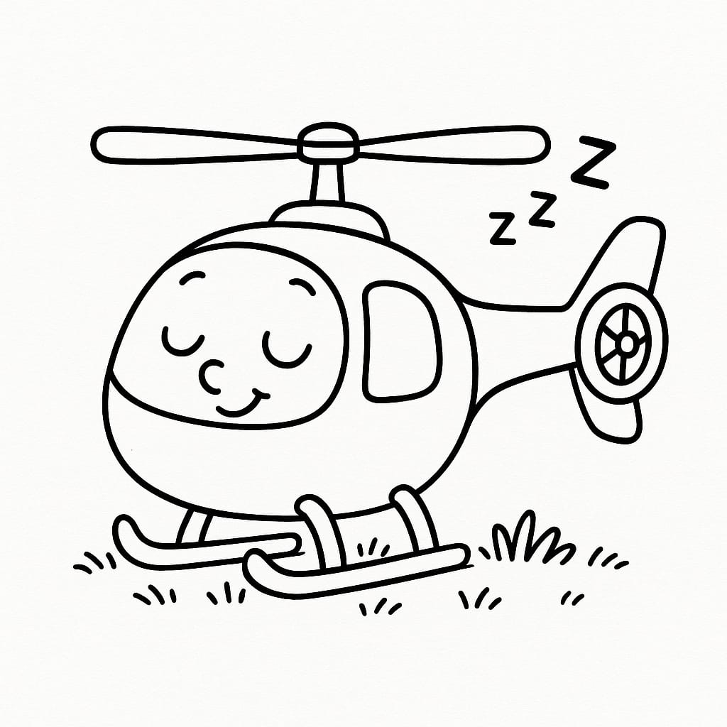 Helicopter Coloring Page - Free Printable