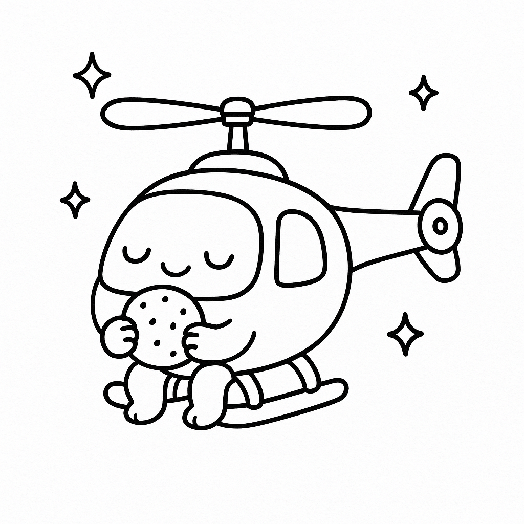 Helicopter Coloring Page - Free Printable