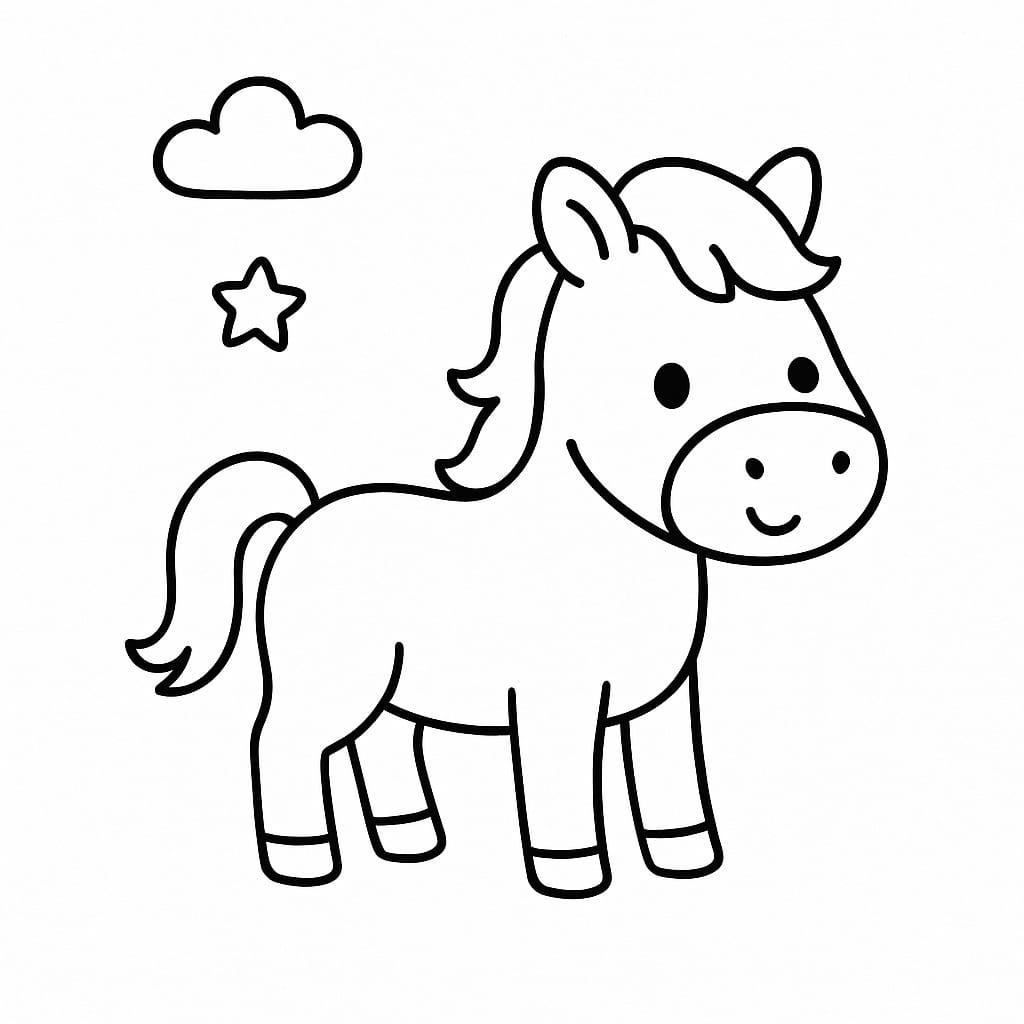 Caballo - Página para Colorear Gratis
