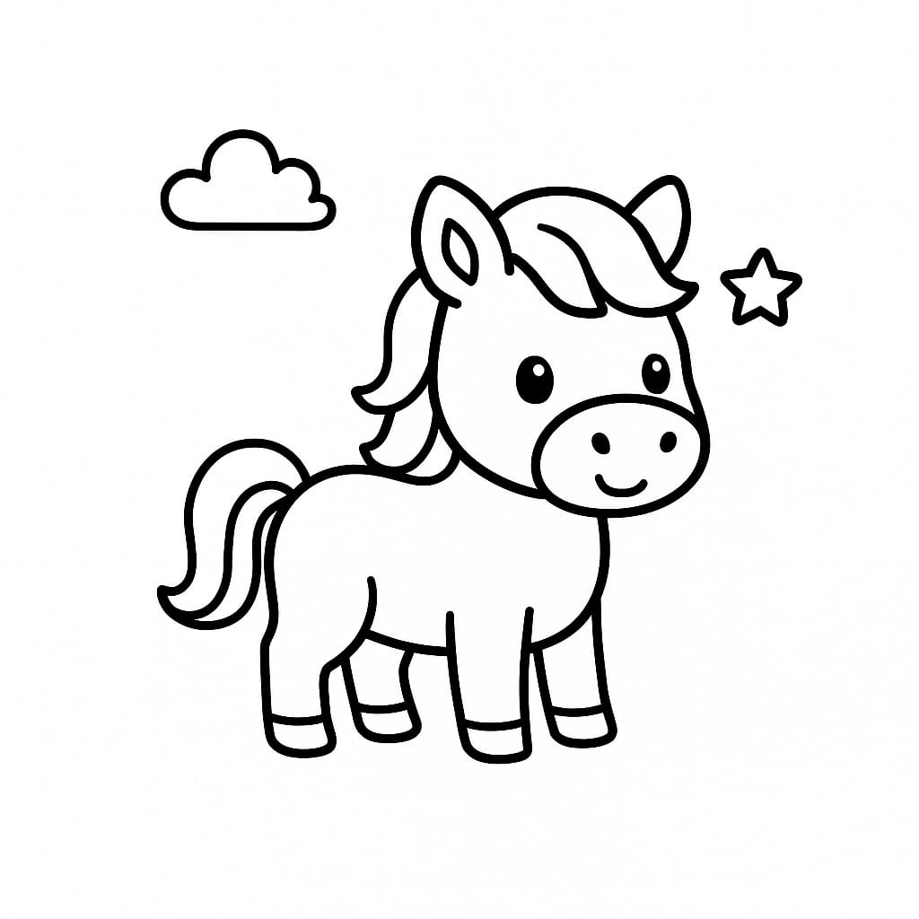 Caballo para Colorear - Dibujo Gratis