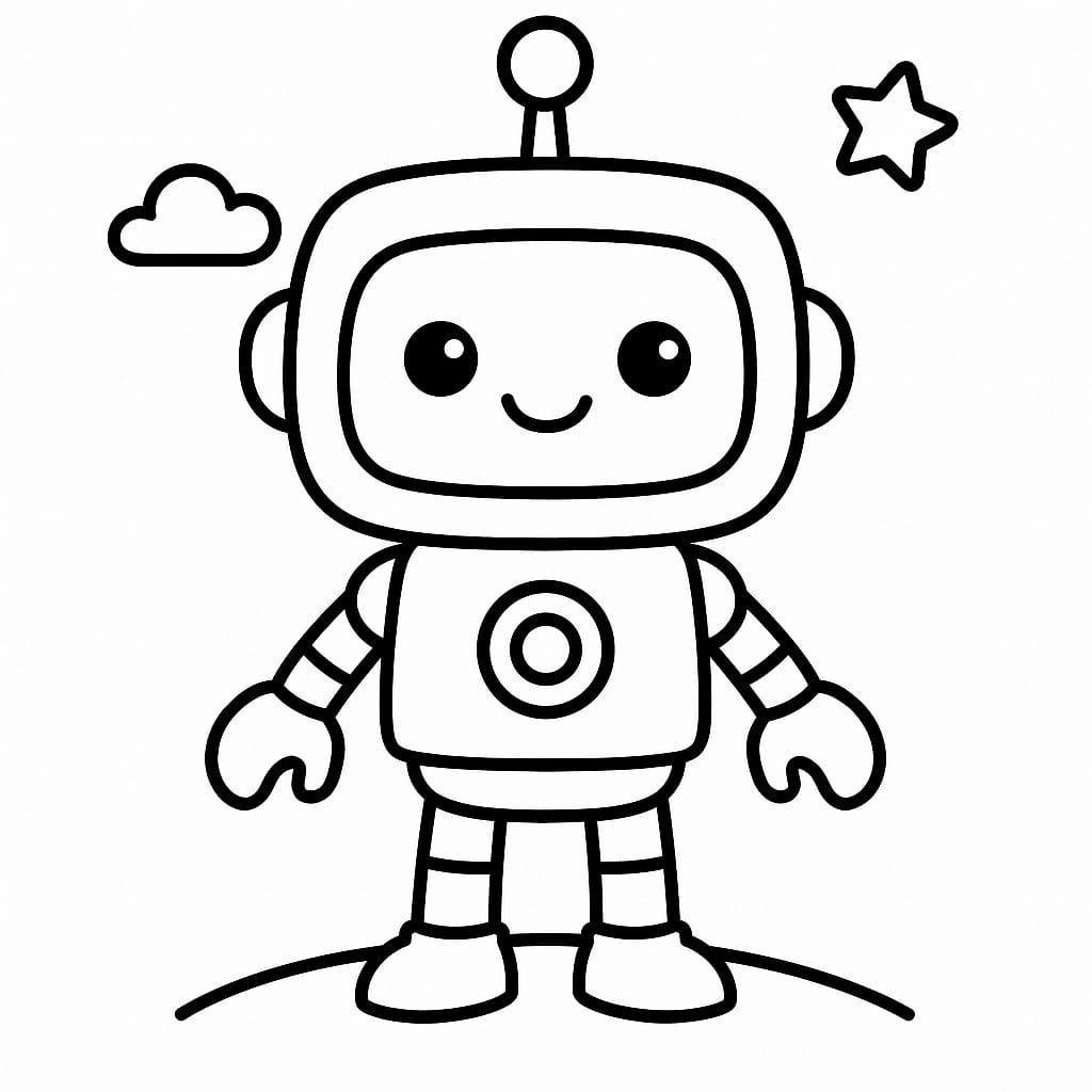 Humanoid Robot Coloring Page - Free Printable