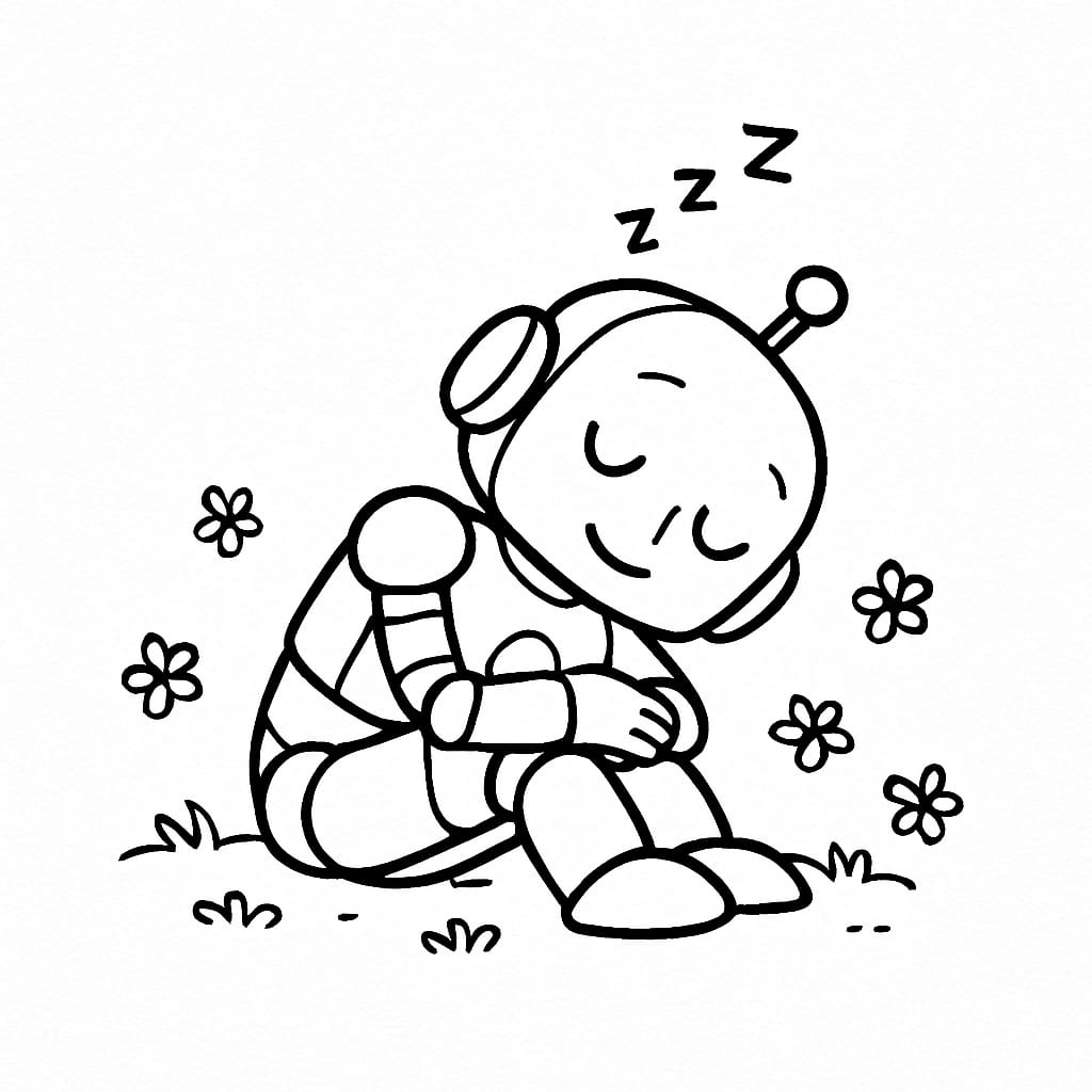 Humanoid Robot Coloring Page - Free Printable