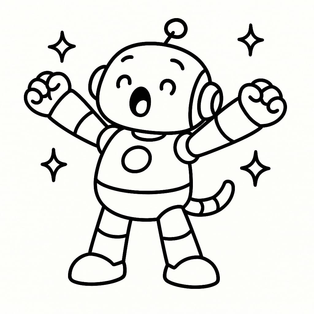 Humanoid Robot Coloring Page - Free Printable