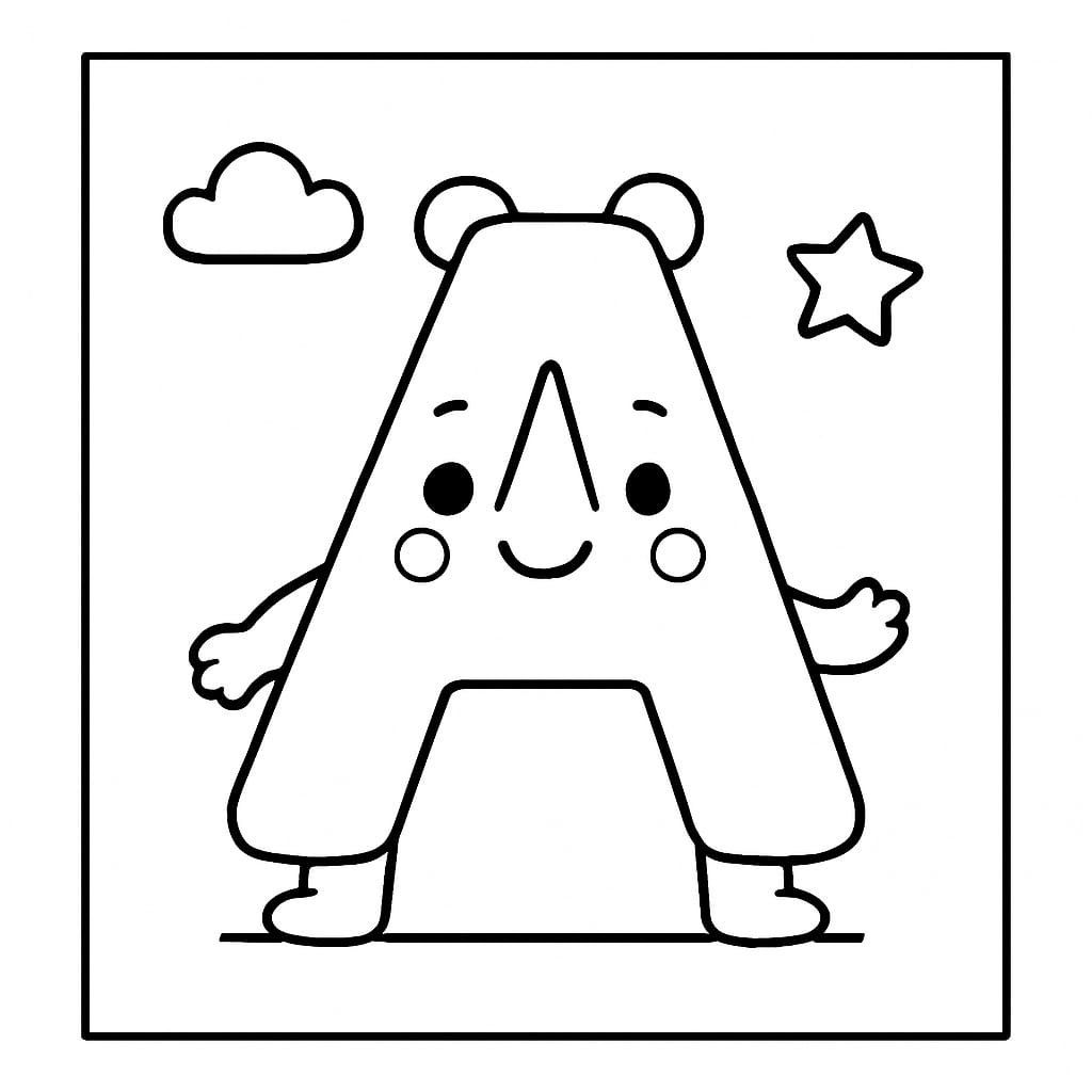 Letter A Coloring Page - Free Printable