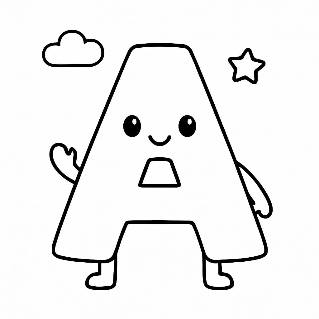 Letter A Coloring Page - Free Printable