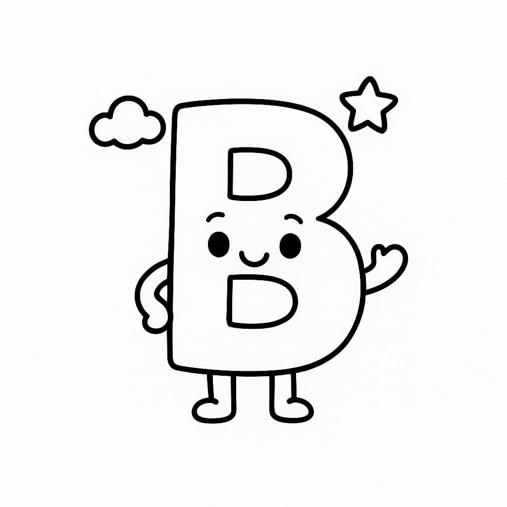 Letter B Coloring Page - Free Printable