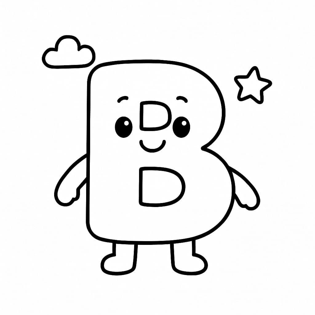 Letter B Coloring Page - Free Printable