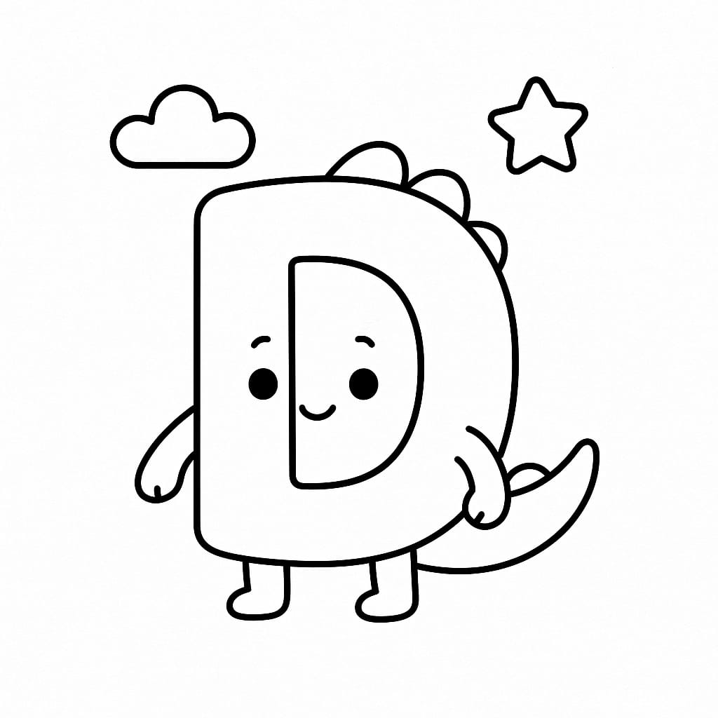 Letter D Coloring Page - Free Printable